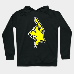 Cortes Island in a Bright Yellow Silhouettte - Fresh and Clean - Cortes Island Hoodie